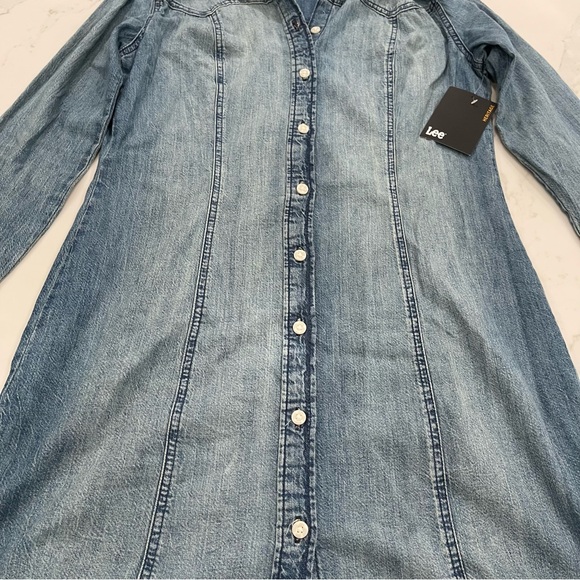 NWT Lee Blue Denim Button-Down Dress - Picture 6 of 15